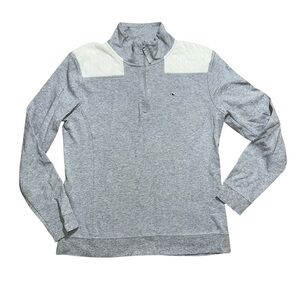 Vineyard Vines Gray and white Quarter-Zip Pullover